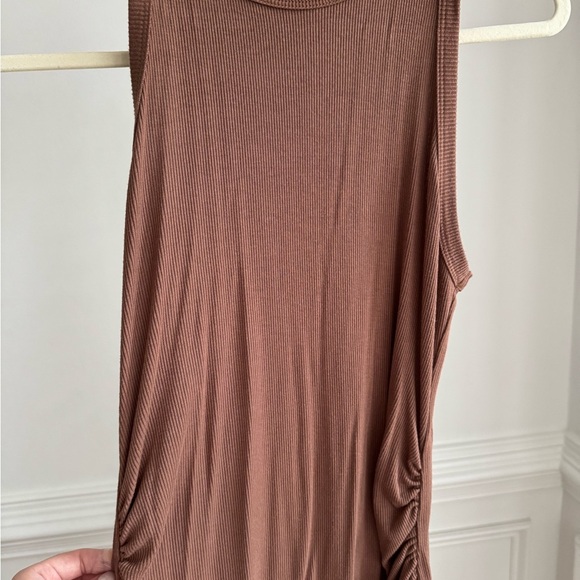 Heart & Hips Maternity Chocolate Brown Sleeveless Ribbed Dress Size Small - Picture 4 of 6